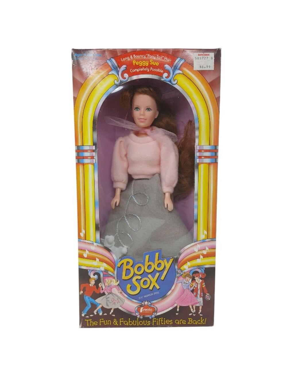 VTG 1987 Bobby Sox "Peggy Sue" Fashion Doll 11 1/2" by Creata New Sealed #3A